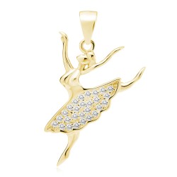 Pandantiv argint balerina placat cu aur galben cu pietre DiAmanti Z1302CG_W-DIA (Argint 925‰ 1,6 g.)
